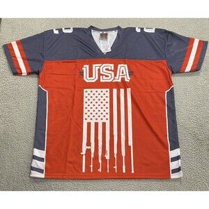USA Flag Jersey Mens 3XL Red White Blue 2nd Amendment Greater Half NWT